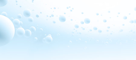 Abstract White 3d Geometric Balls Shape Blue Background Bannerの素材