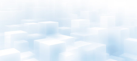 Abstract White 3d Geometric Cubes Shape Blue Background Bannerの素材