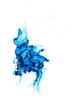Abstract Blue watercolor ink spot picture 2 isolated on white.の写真素材