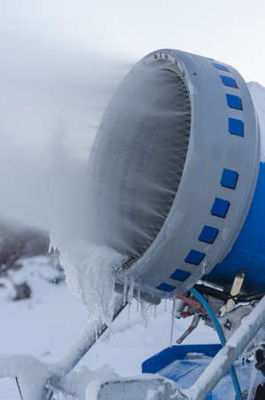 Machine that produces snow for skiing.の写真素材