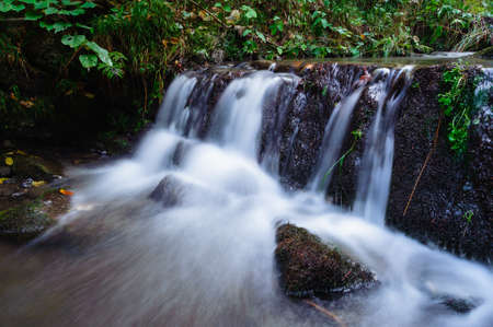 Waterfall on a riverの写真素材