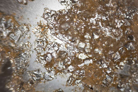 Salt crust under the microscope.の写真素材