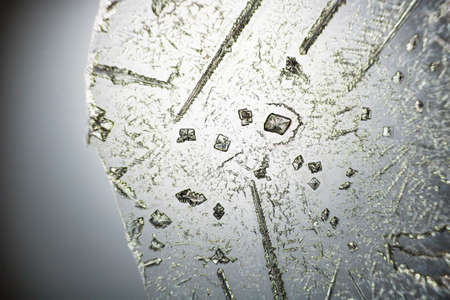 Salt crystal of saline salt formed in the salt solution during drying.