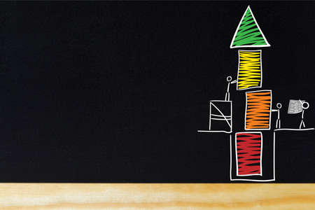 Construction is made according to plan.の写真素材