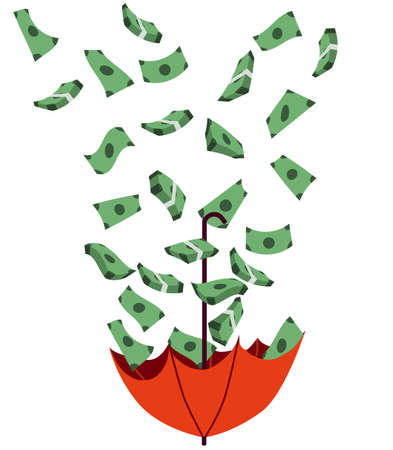 Money falls in screen.のイラスト素材