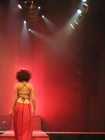 Beautiful woman on the fashion show