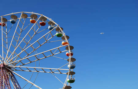 Ferris wheel on background blue skyの写真素材