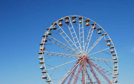 Ferris wheel on background blue skyの写真素材