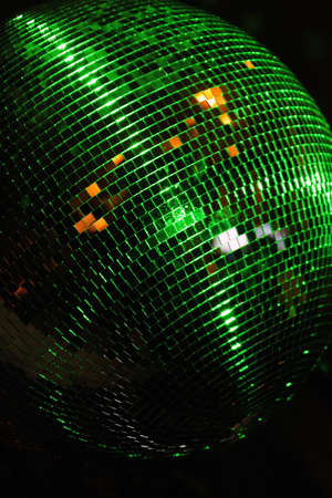 night club mirror ball green color ballの写真素材