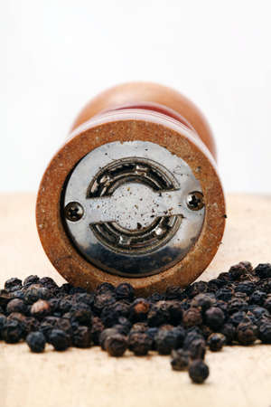 black pepper and pepper shaker front viewの写真素材