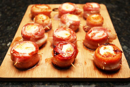 Seafood with the bacon stripsの写真素材