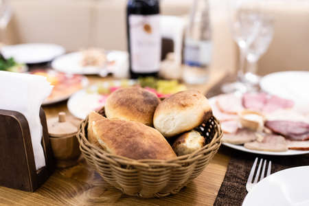 Served table in a restaurant