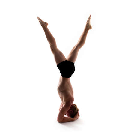 Yoga alphabet, letter Y formed by yogi body