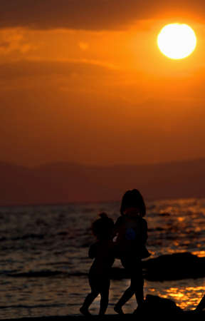 Kids on the Beachの写真素材