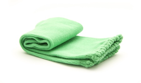 pair of green socks isolated on white backgroundの写真素材