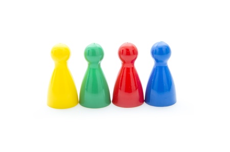 colorful play figures isolated on white background