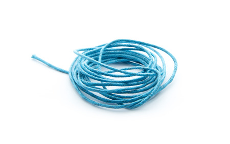 blue twine isolated on white 