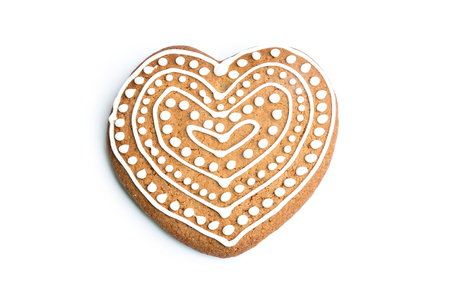 gingerbread cookie isolated on white backgroundの写真素材