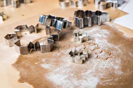 making gingerbread cookies, christmas bakingの写真素材