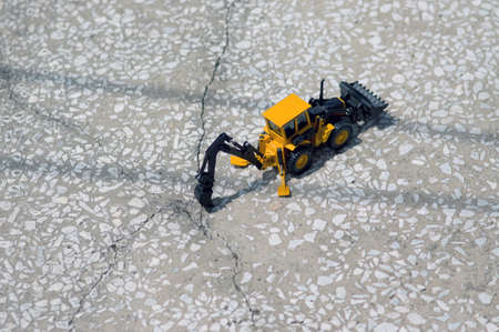 Recovering from disaster with forklift.