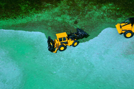 The folklore is under construction in the green zone downstream of the Han River.の写真素材