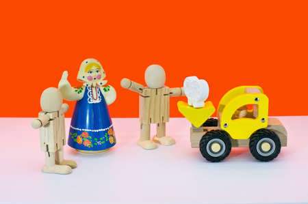 Father in folklore gives family a gift of love.の写真素材
