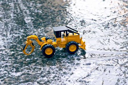 A forklake running on the ice shelf outside Seoul.の写真素材