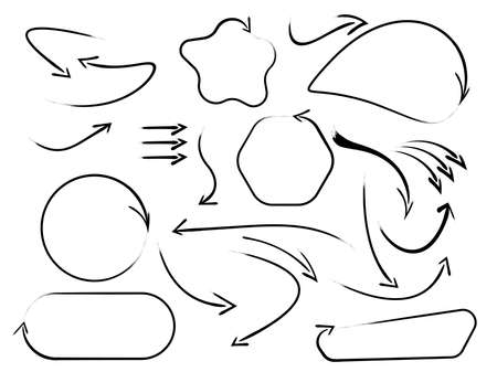 Hand drawn arrow set Free Vectorのイラスト素材