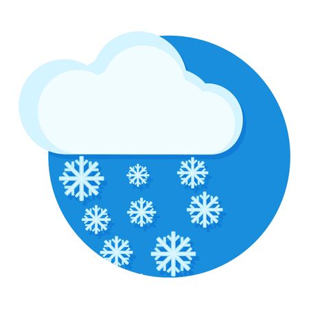 illustration of cloud and snowflakes icon isolated on whiteのイラスト素材