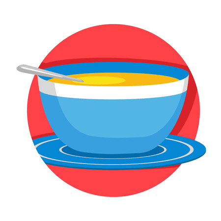 illustration of soup icon isolated on whiteのイラスト素材