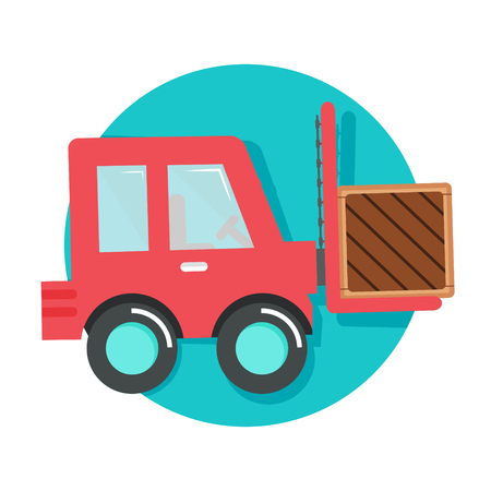 illustration of forklift icon isolated on whiteのイラスト素材