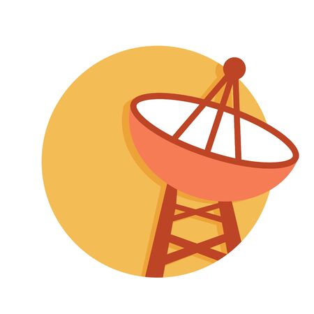illustration of satellite dish icon isolated on whiteのイラスト素材