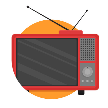 illustration of Retro Television icon isolated on whiteのイラスト素材