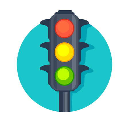 illustration of Traffic lights icon isolated on whiteのイラスト素材