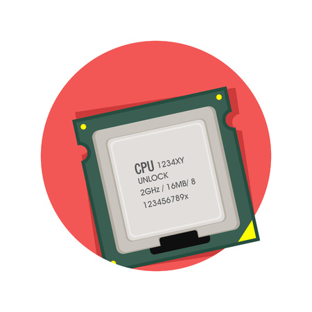 illustration of microchip icon isolated on white