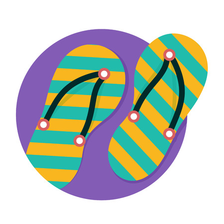 illustration of flip flop icon isolated on whiteのイラスト素材