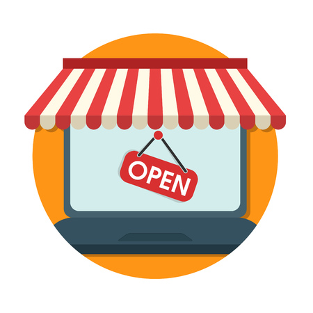 illustration of On line store icon isolated on whiteのイラスト素材