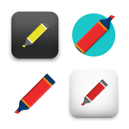 A flat Vector icon  illustration of highlighterのイラスト素材