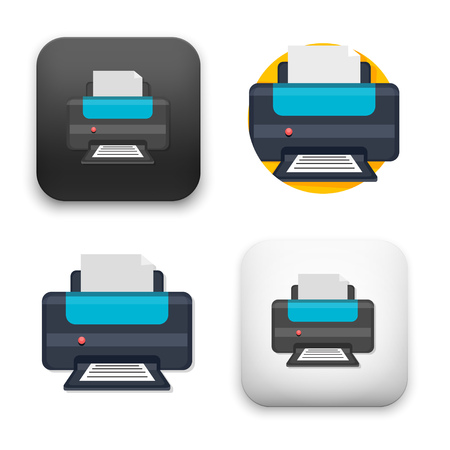 Printer  icons - flat vector illustration on white background.のイラスト素材