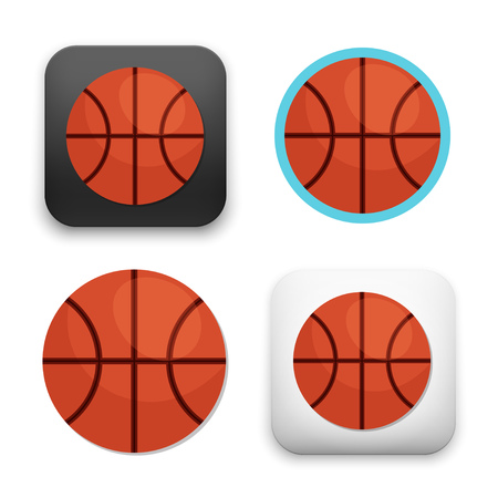 basketball icons - colored flat vector illustration isolated on  background.のイラスト素材