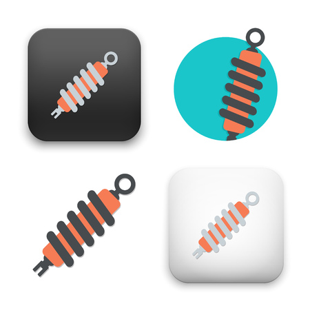 shock absorber icons - colored flat vector illustration isolated on  background.のイラスト素材