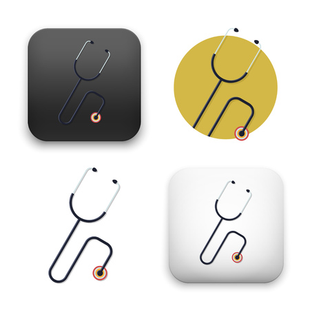 Flat Vector icon - illustration of Stethoscope icon.のイラスト素材