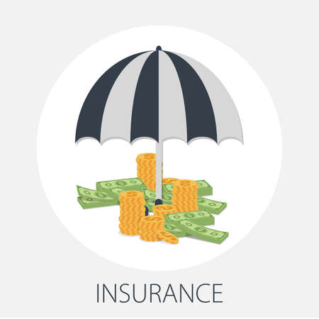 Vector illustration of insurance & protection concept with "insurance" security and safety concept. money insurance icon.のイラスト素材