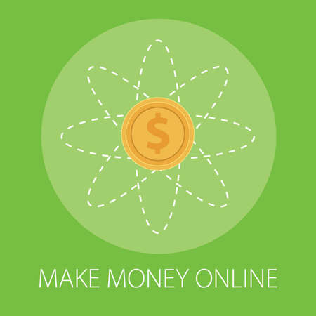 Vector illustration of online business and internet money with "make money online" business conceptのイラスト素材