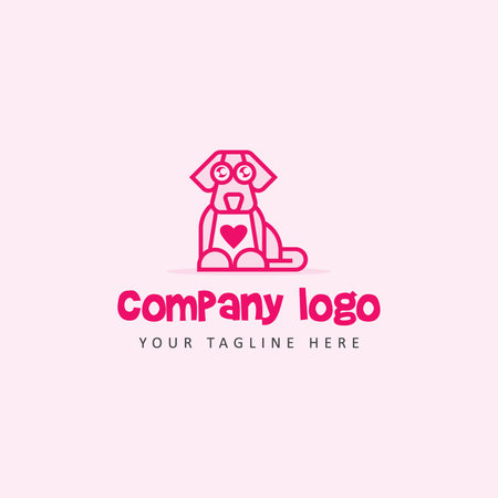 Dog logo, Pet Shop logo design vector template. Modern animal icon for store, veterinary clinic, hospital, shelter, business services, animal food , veterinary . lovely colors with cute puppy shapeのイラスト素材