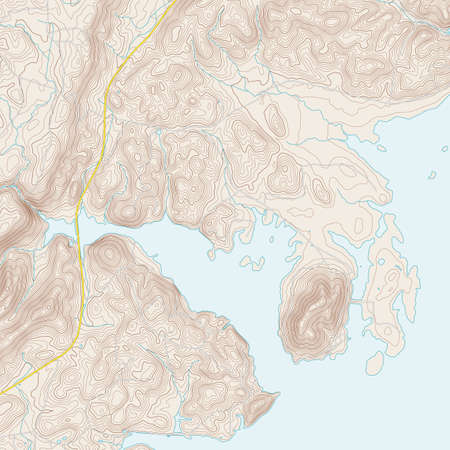 Realistic Topographic map of an area Centre AL. Vector map is layered with isolines, rivers, bodies of water, roads and background on different layers.のイラスト素材