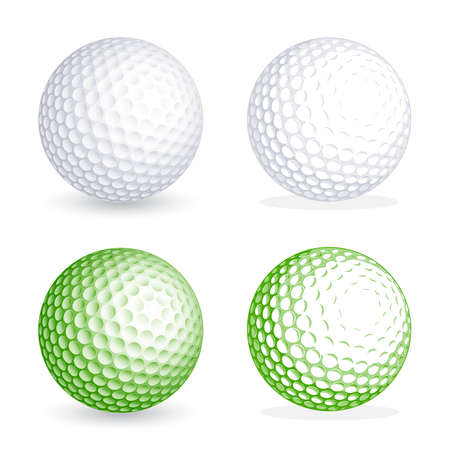 Two hi detail golf balls, one shaded and one flat style. File is organized with Layers, separating balls from shadows. All colors are global, so it's easy to customize and color the ball as you need itのイラスト素材