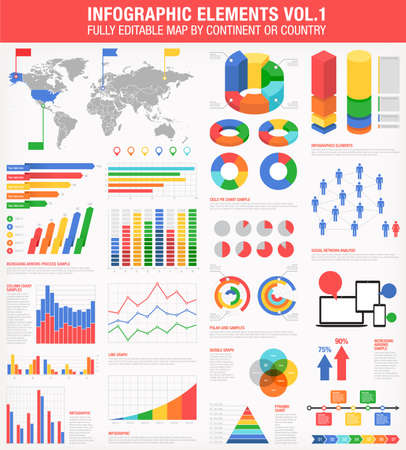 A comprehensive Template set for infographics. 

のイラスト素材