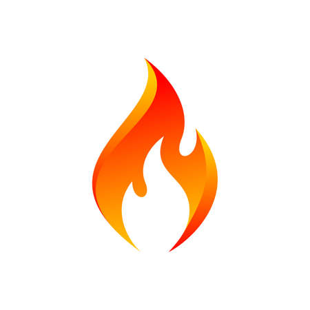 Vector illustration of an orange flame icon on a white backgroundのイラスト素材