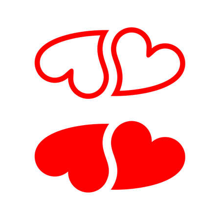 Heart symbol double icon design templateのイラスト素材